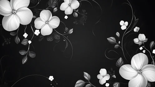 White Petals Waltz Against Obsidian Silence