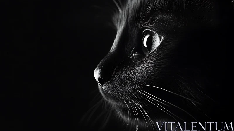 High-Contrast Feline Portrait with Dramatic Backlighting Technique.