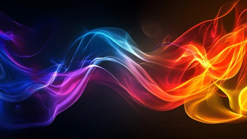 Chromatic Flow: Neon Light Waves in Digital Abstraction.