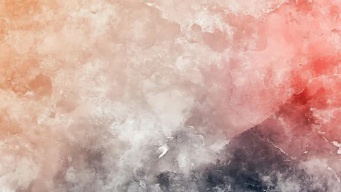 Abstract watercolor background with warm pastel and coral tones.