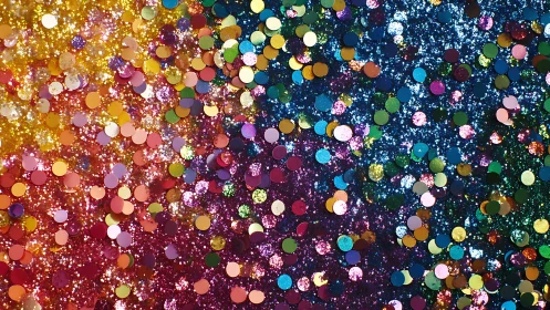 Vibrant rainbow confetti sparkles in a bold festive burst