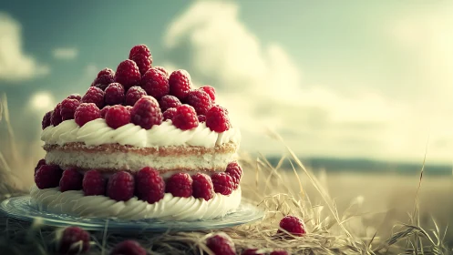 Raspberry Dreams Crowning an Impossible Summer Meadow Cake