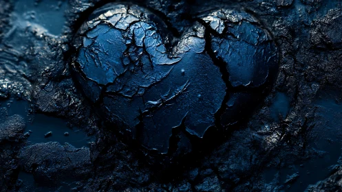 Stunning Heart-Shaped Rock Formation Glows in Deep Blue