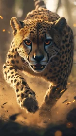 Cheetah sprint rendered in hyper-detailed digital realism