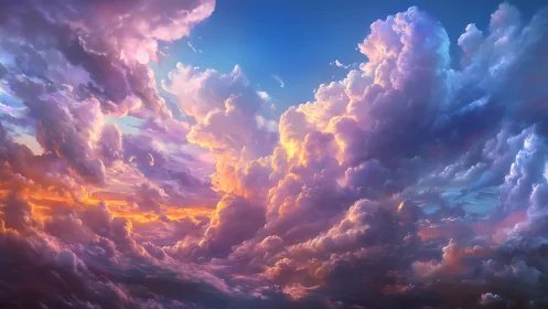 Radiant sunset clouds glowing with soft dreamlike color.