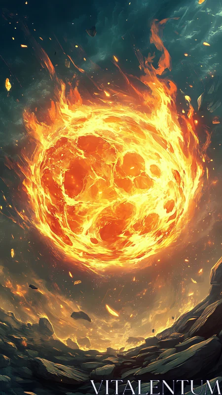 Incandescent Celestial Sphere with Dynamic Flame Emission and Volumetric Atmospheric Dispersion