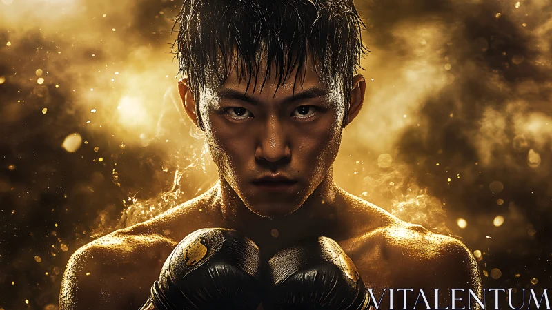 Champion's Golden Hour: Portrait of Power and Determination.