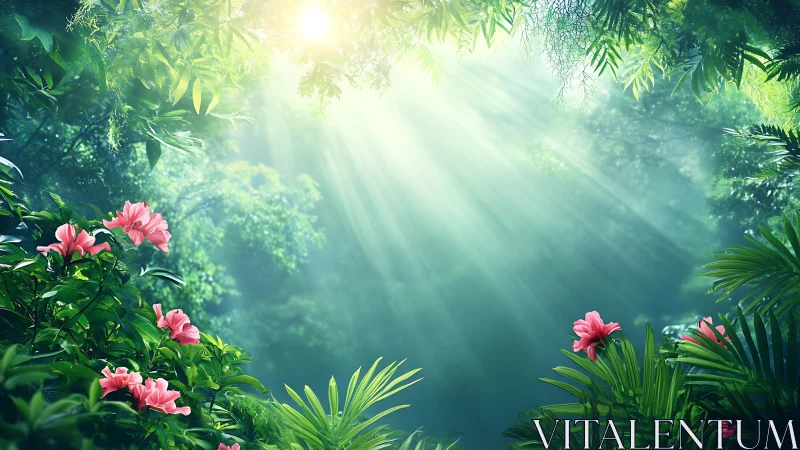 Luminous Garden: Where Sunlight Dances Through Verdant Paradise