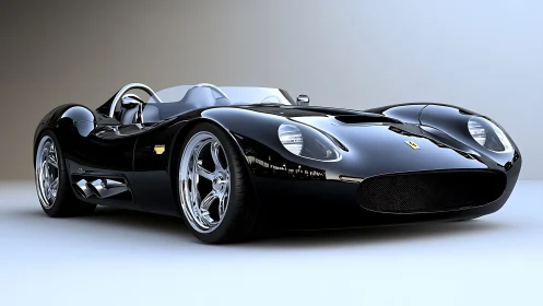 Midnight roadster panther with mirror-bright racing curves.