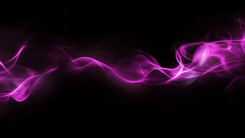 Magenta light-wave filaments on black with fluid spectral motion