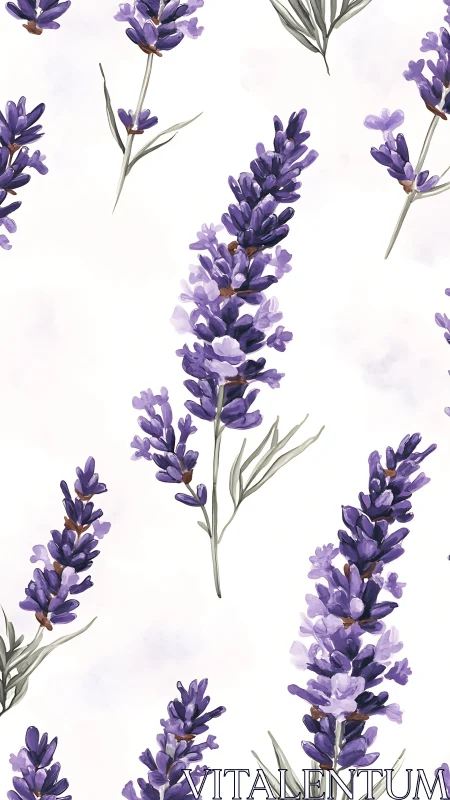 Purple Lavender Blooms in Soft Harmony.