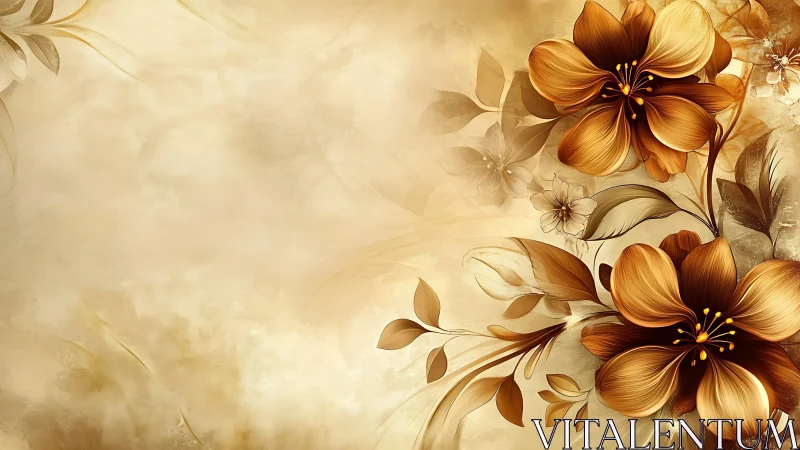 Golden Blooms Dance Across Warm, Luminous Elegance