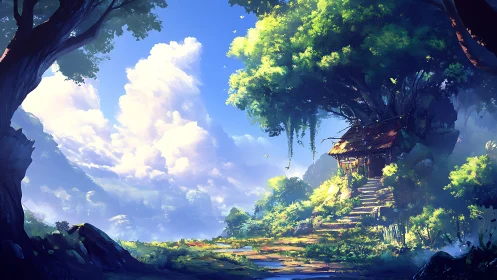 Sunlit Portal: Where Ancient Temples Breathe Between Worlds.