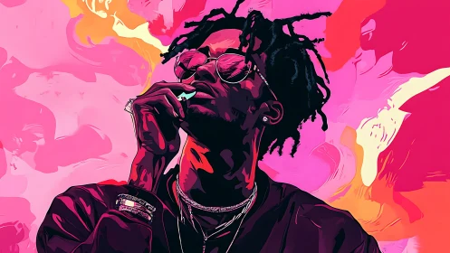 Bold portrait celebrates cool confidence in neon pink vibes