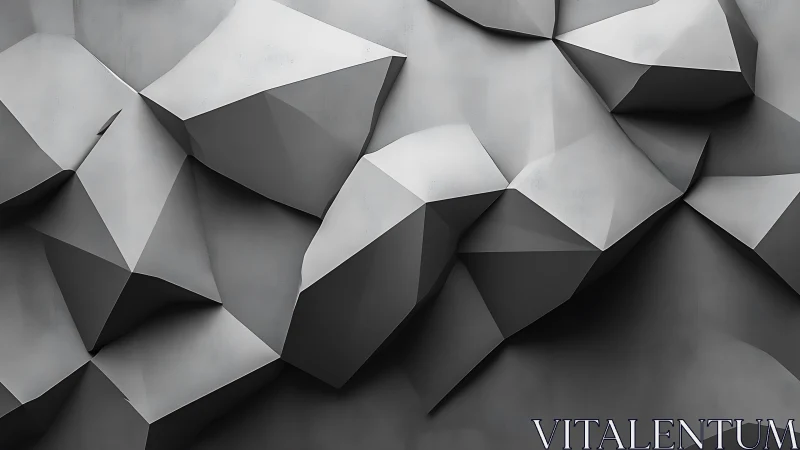 Geometric low poly concrete wall with angular facets pattern.