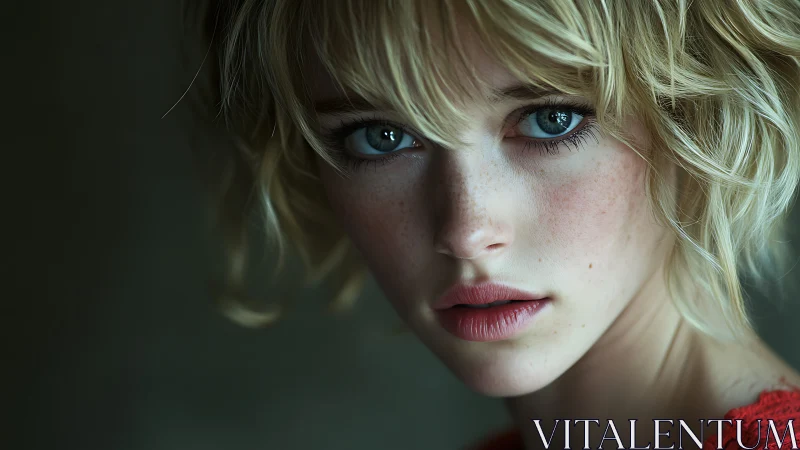 Soft-lit close-up portrait captures piercing, emotive gaze