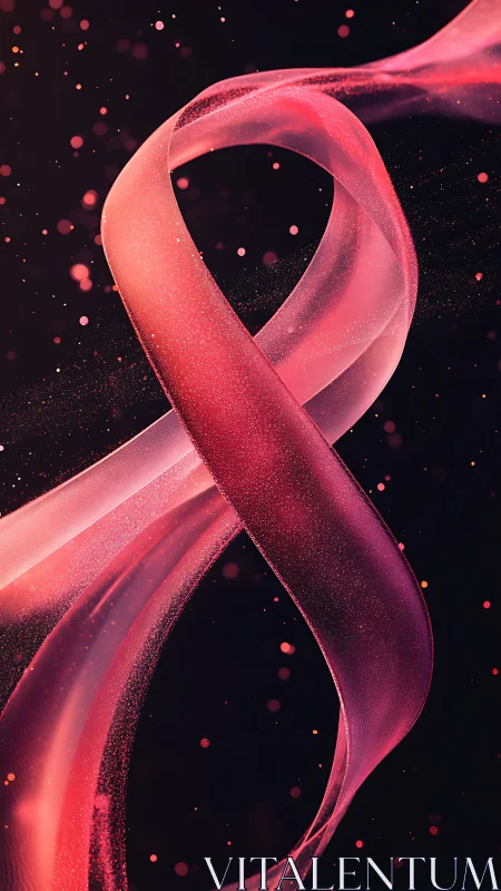 Translucent magenta ribbon looping in dynamic infinity form.