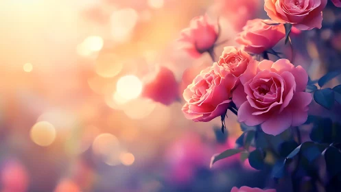 Selective Focus Bloom Study: Rose Cluster Depth Analysis.