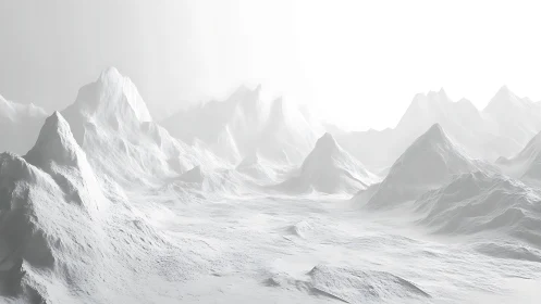 Monochromatic 3D terrain model shows undulating mountain range