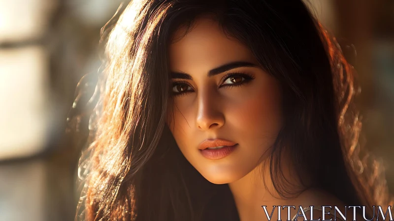 Sunset-kissed gaze turns soft light into quiet wildfire