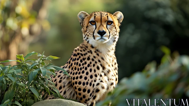 Cheetah portrait in shallow-depth natural habitat lighting