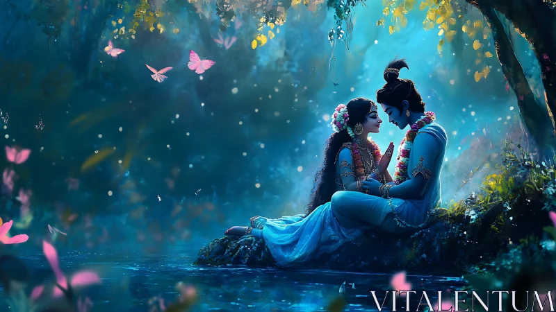 A Magical Moment Between Two Hearts in Nature's Enchanted Garden.