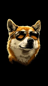 Cool corgi in shades bringing laid back, playful charm.