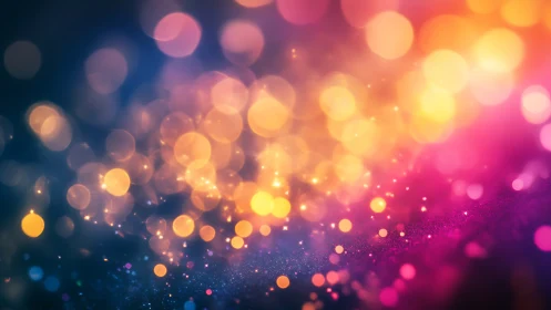 Warm twilight bokeh lights drifting through dreamy color fields.