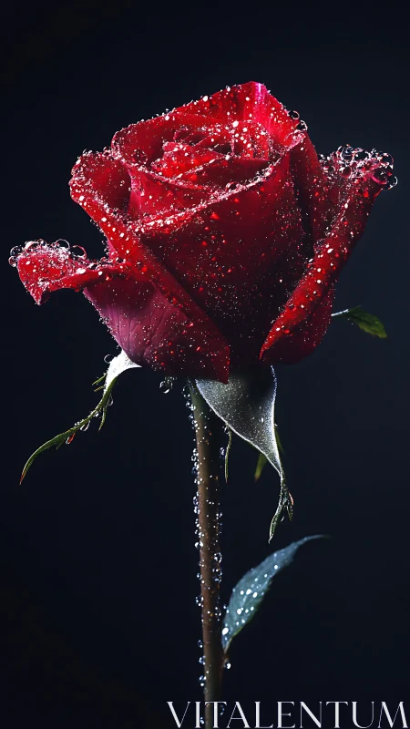 Crimson Bloom: Nature's Jeweled Masterpiece.