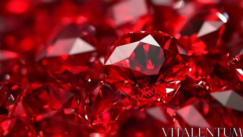 Close-up view of many faceted red gemstones piled together.