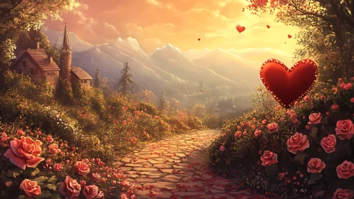 Love's Garden Path Through an Enchanted Castle Valley.