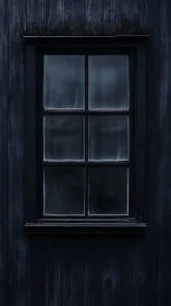 Quiet dark window holding a pocket of nighttime calmness.