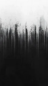 Vertical grayscale streaks form abstract descending gradient