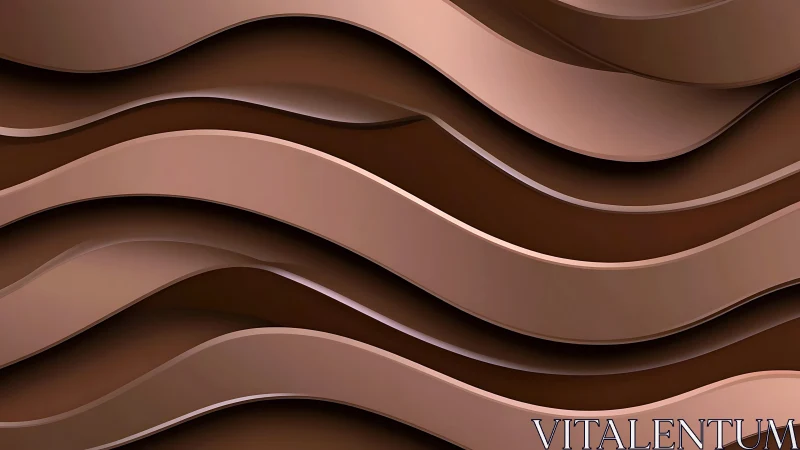 Layered brown wave panels forming abstract linear pattern.