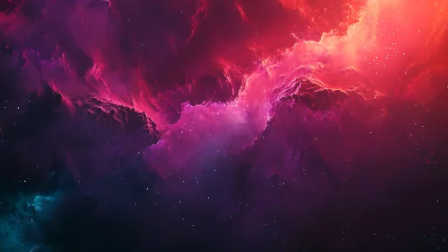 Nebula storm ignites a crimson and violet cosmic sea.