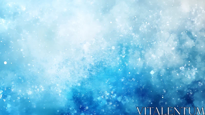 Snow-kissed skyburst of frosted blues and drifting light.