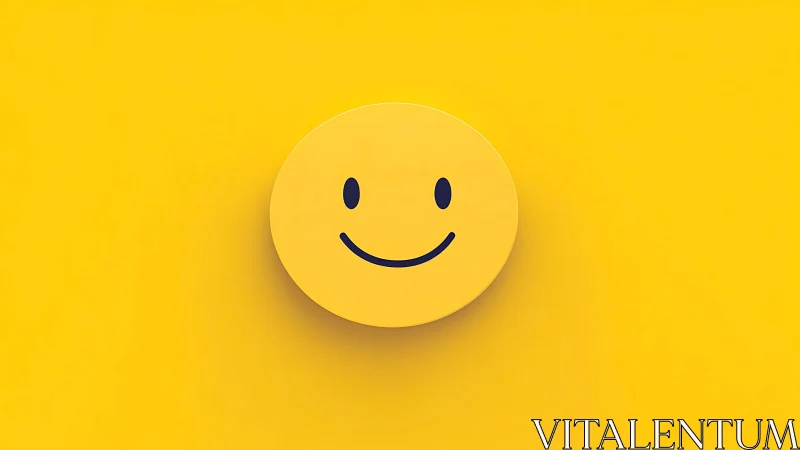 Minimal yellow smiley face icon radiates cheerful positivity.