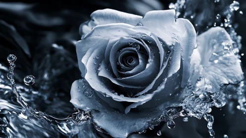 Frozen Rose in Water: Serene Winter Beauty.