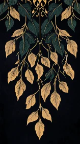 Gilded twilight vines cascading in midnight botanical symmetry.