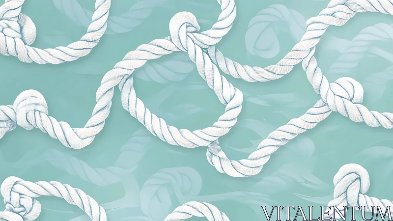 Seafoam knotwork tapestry of braided white ropes intertwined.