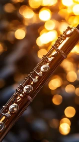 Flute of molten light leans into a blur of festive bokeh