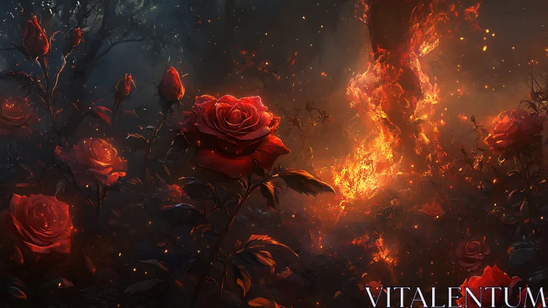 Inferno Roses Ignite Against the Consuming Darkness