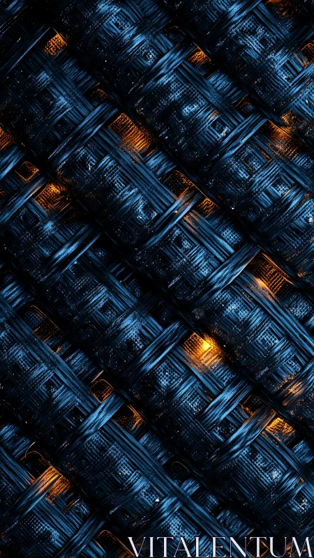 Parametric cyberweave lattice with luminous ember cores.