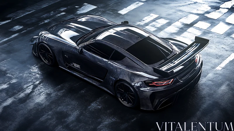 Carbon storm racer coils on rain-slick midnight asphalt.