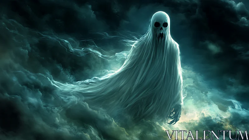 Stormborne wraith drifting through thunder-torn heavens.