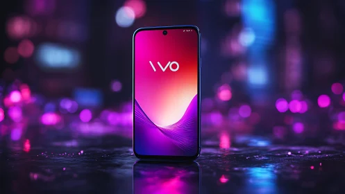 Vivo Smartphone with Gradient Neon Display