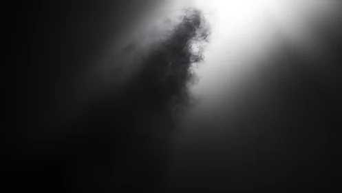 Volumetric smoke column rendered in high contrast backlight