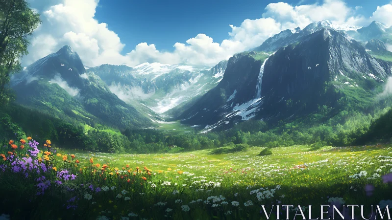 Valley of echoing waterfalls and wildflower-swept sunlight.