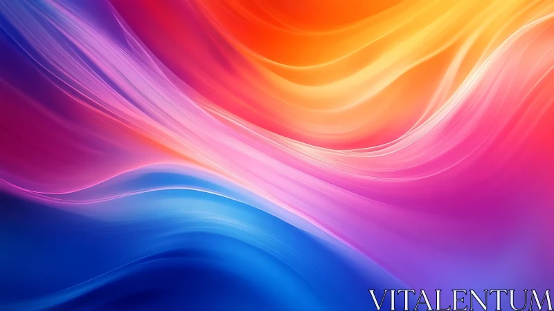 Vibrant flowing color waves in red, pink, blue, orange.