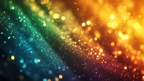 Prismatic stardust river glows in cascading color haze.